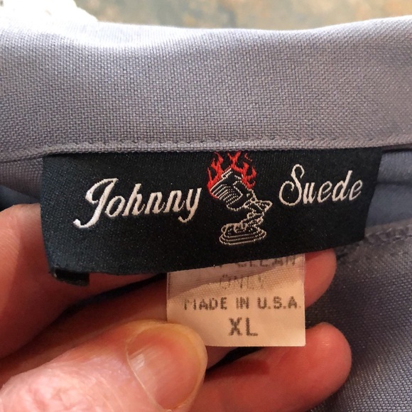 Early 2000”s Johnny Suede Charcoal button down - Picture 6 of 7